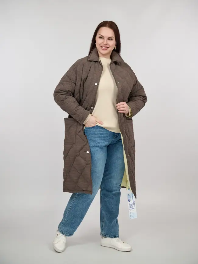 Пуховое пальто 61010 Размер 50-56 фото 18