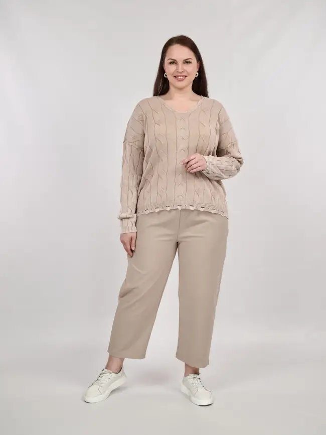 Джемпер Италия косы 3388 Размер 50-58 фото 81