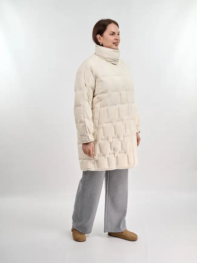 Пуховое пальто 6325 Размер 46-56 фото 8