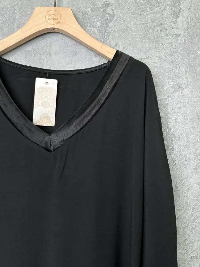 Блуза с атласной оторочкой 21759 фото 4