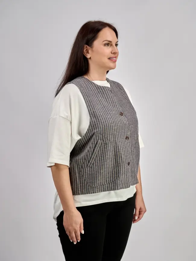 Жилет льняной ЭттоПлюс 88125 фото 5