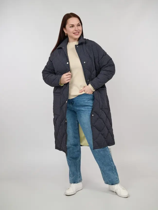 Пуховое пальто 61010 Размер 50-56 фото 3