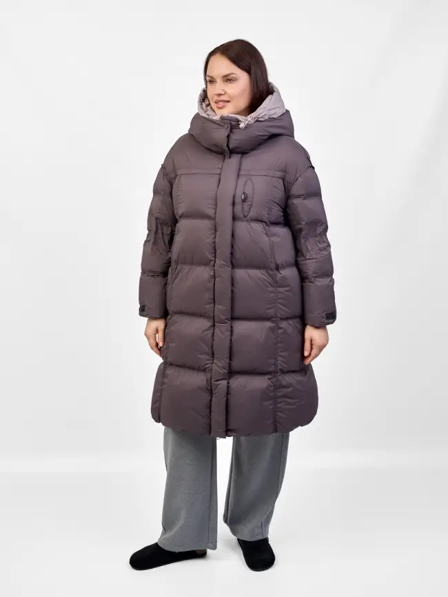 Пуховое пальто 8892 Размер 48-52 фото 19