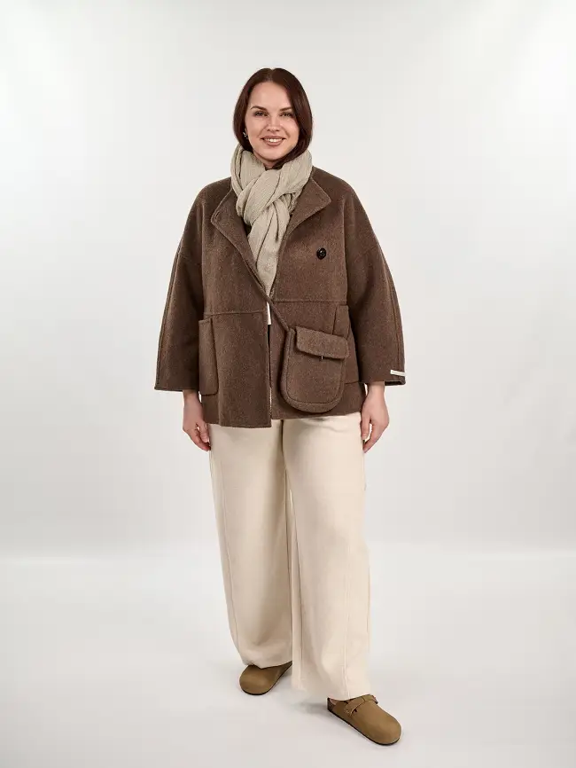 Пальто с сумкой 105 Размер 46-50 фото 2