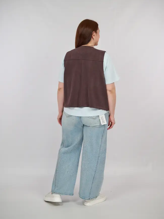 Джинсы в стразах 6788 Размеры 52-58 фото 6