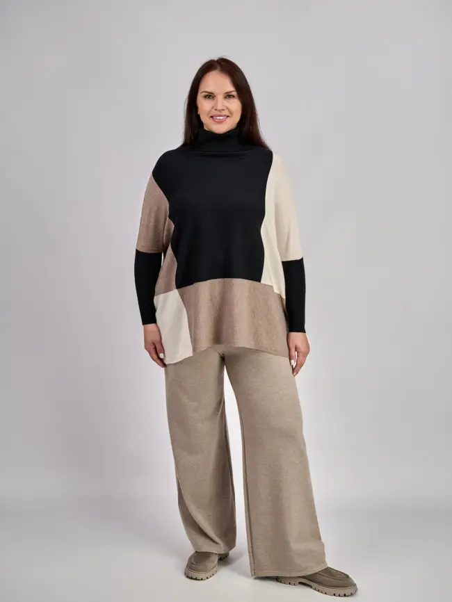 Джемпер три цвета ЭттоПлюс 937 Размер 50-58 фото 5