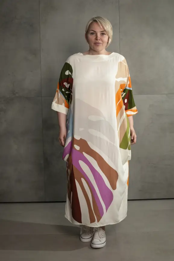 Платье лист Монстеры (молоко) ЭТТО ПЛЮС 2321-1 фото 13