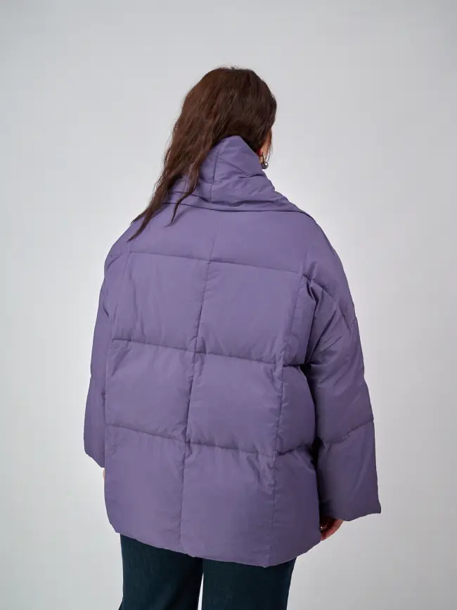 Пуховик женский с шарфом 8358 Размер 50-58 фото 44