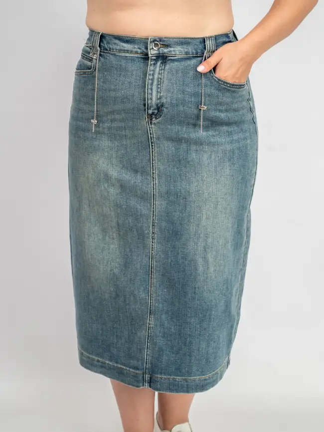 Юбка 36090 (джинса, 3XL) Уценка фото 2