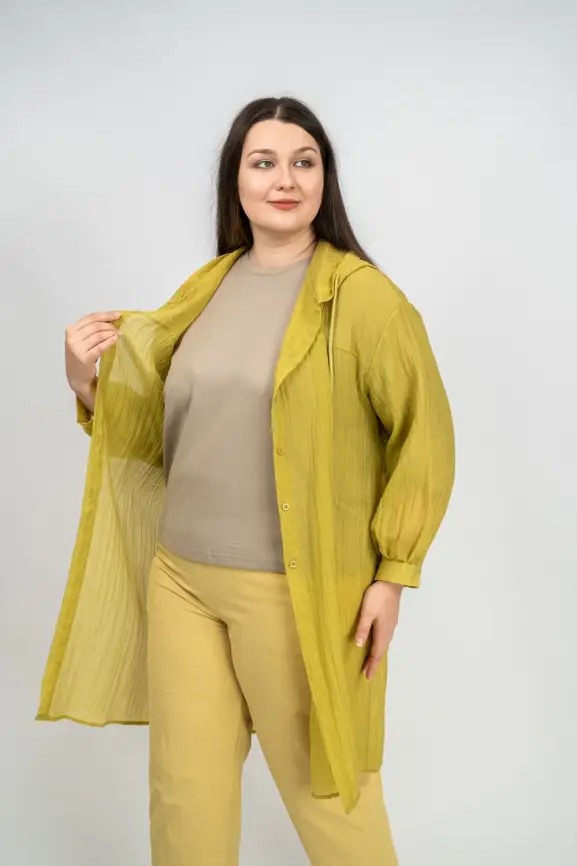 Пыльник рубашка удлиненный 9087 Размер 50-58 фото 6