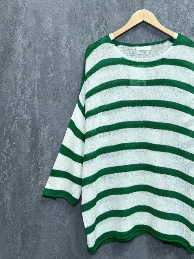 Джемпер облегченный в полоску ЭттоПлюс 25107 Размер 54-58 фото 26