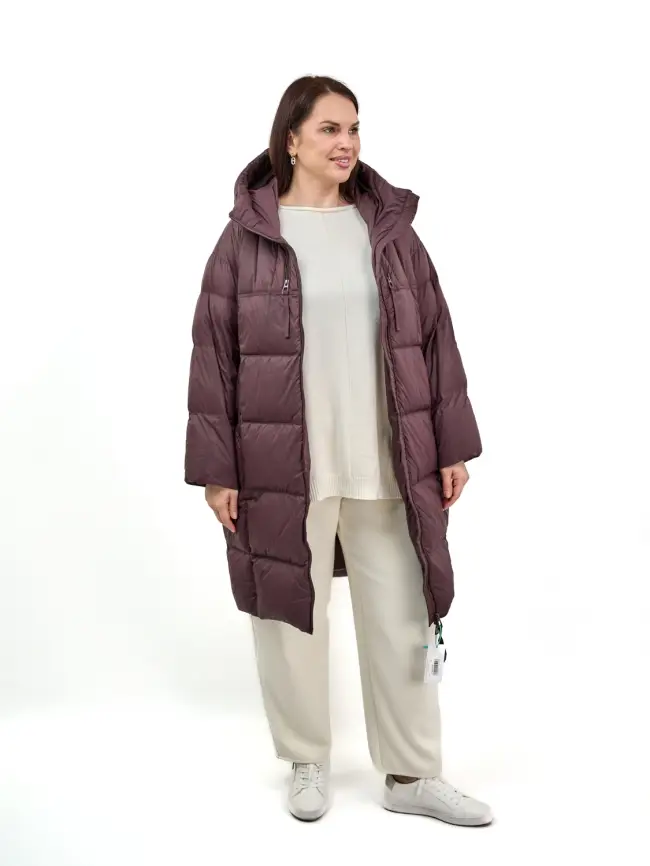 Пуховое пальто 870 Размер 48-54 фото 7