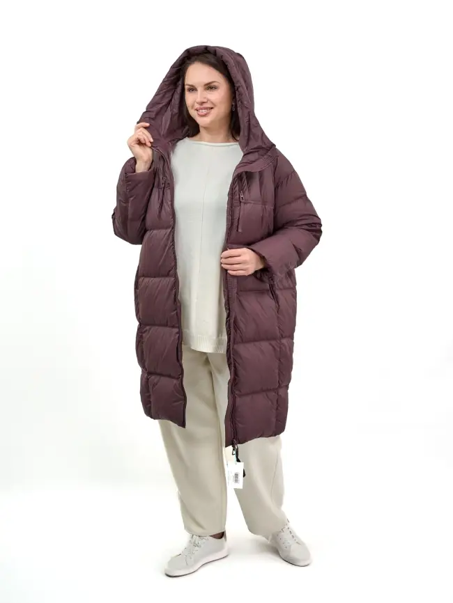 Пуховое пальто 870 Размер 48-54 фото 3