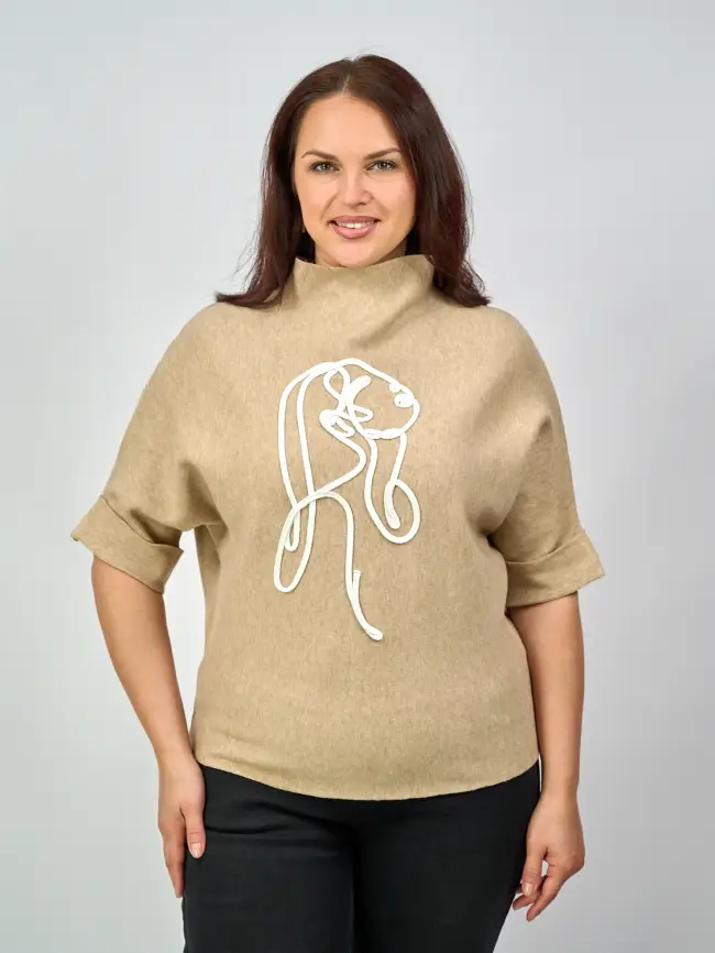 Джемпер "Девушка" 0921 Размер 46-54 фото 3