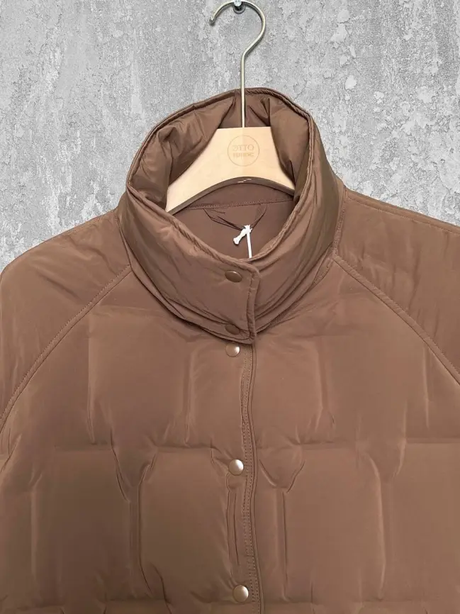 Пуховое пальто 6325 Размер 46-56 фото 6