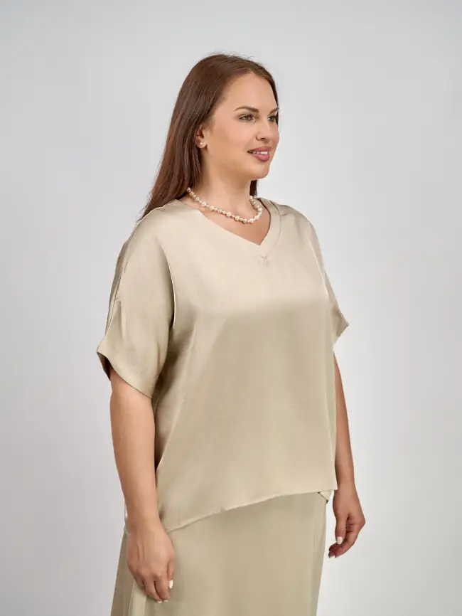 Блуза с v-вырезом ЭттоПлюс 1003 Размеры 50-58 фото 35