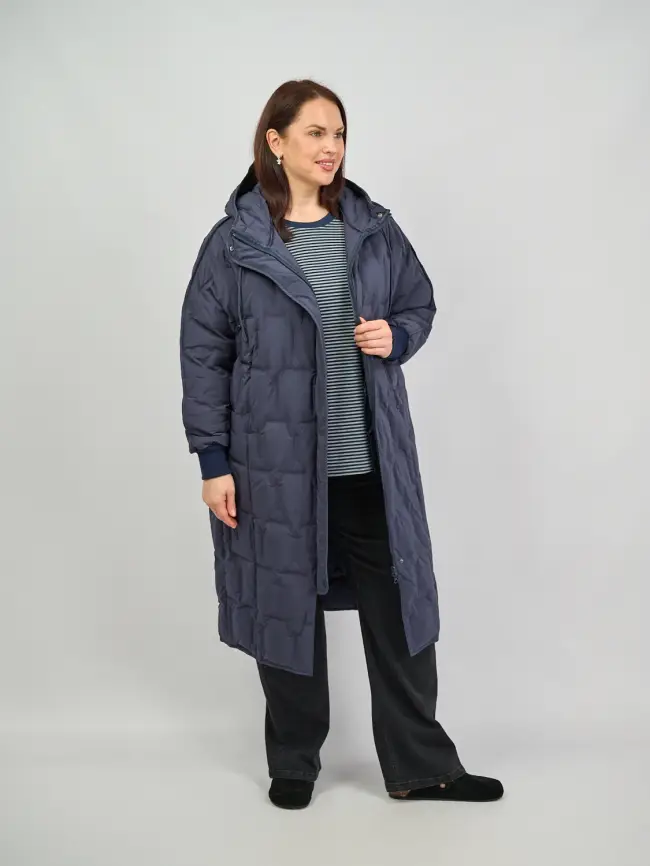 Пуховое пальто 6327 Размеры 50-60 фото 15