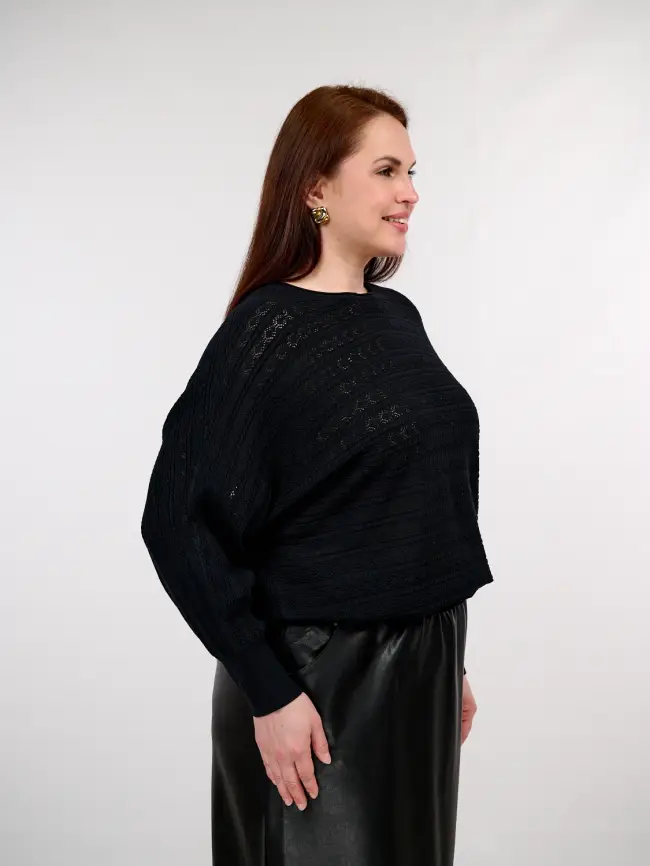 Джемпер "Ажурная вязка"ЭттоПлюс 6767 Размер 54-60 фото 35