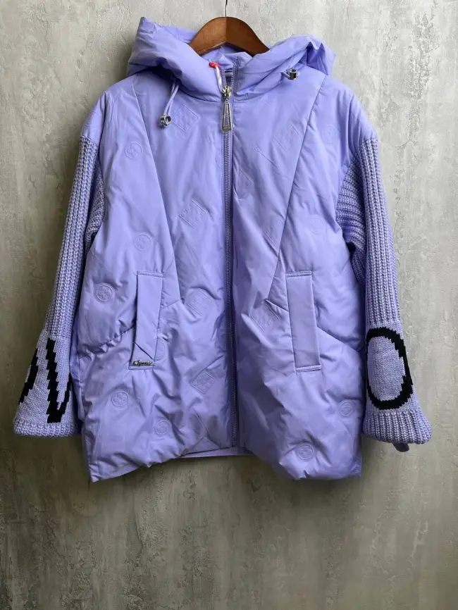 Куртка с вязанными рукавами фото 4