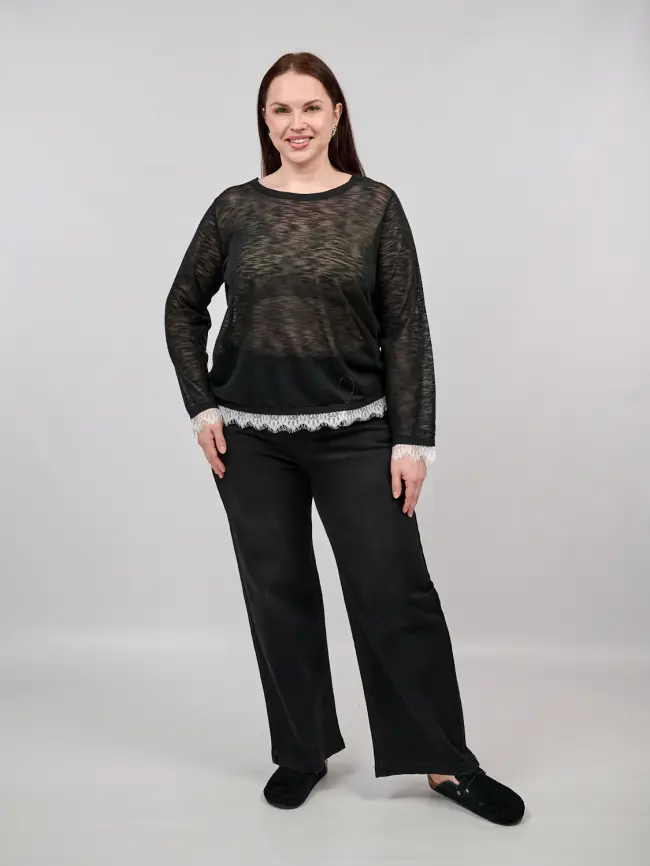 Джемпер с кружевом 22919 размер 50- 58 фото 2