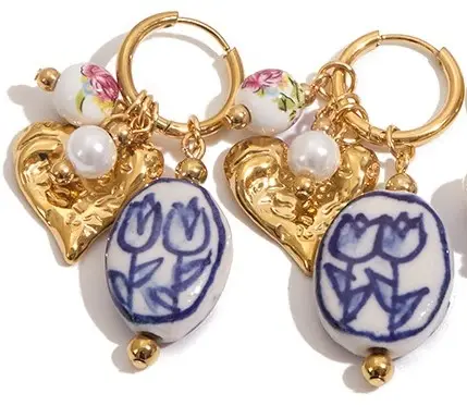 Серьги Гжель Б0228 фото 2