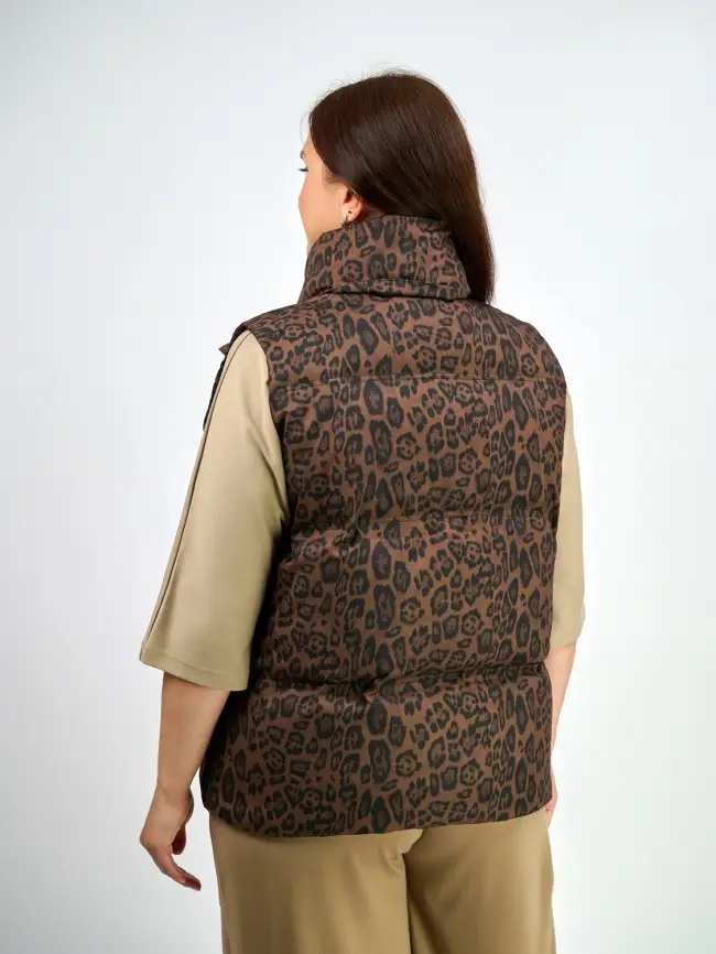Жилет теплый леопардовый 18401 фото 10