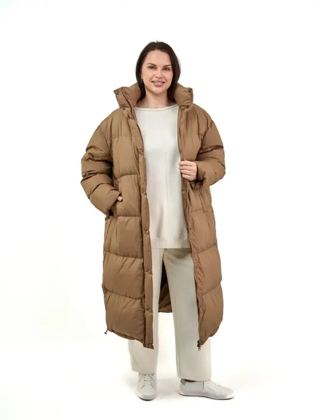 Пуховое пальто 9066 Размер 54-58 фото 43