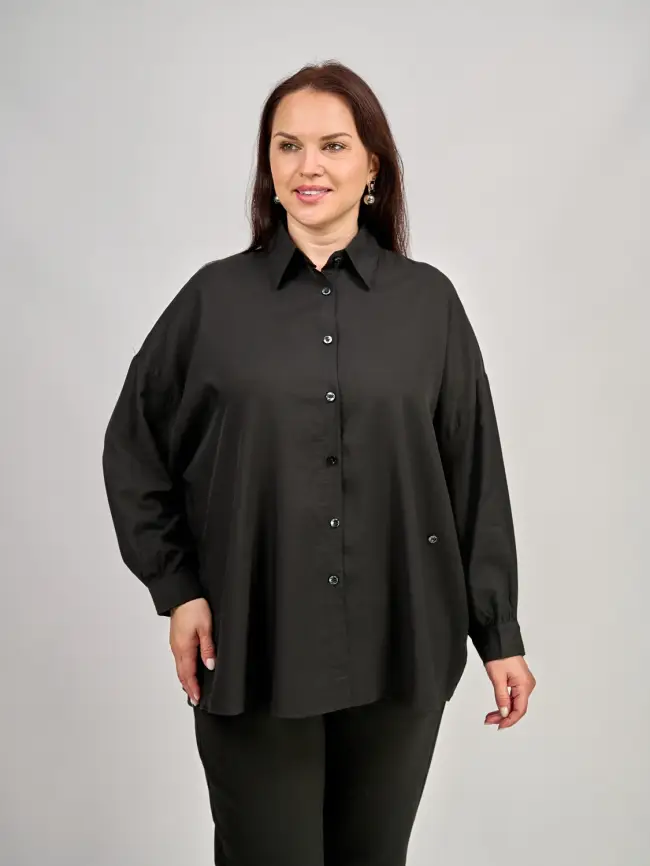 Рубашка 965 размер 50- 58 (черный) Уценка. фото 1