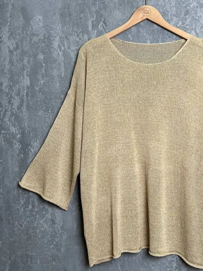 Джемпер облегченный в полоску ЭттоПлюс 25107 Размер 54-58 фото 15