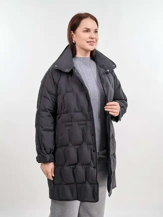 Пуховое пальто 6325 Размер 46-56 фото 47