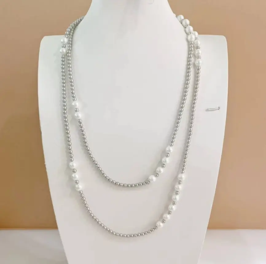 Ожерелье Жемчужное серебристое 2116367 фото 1