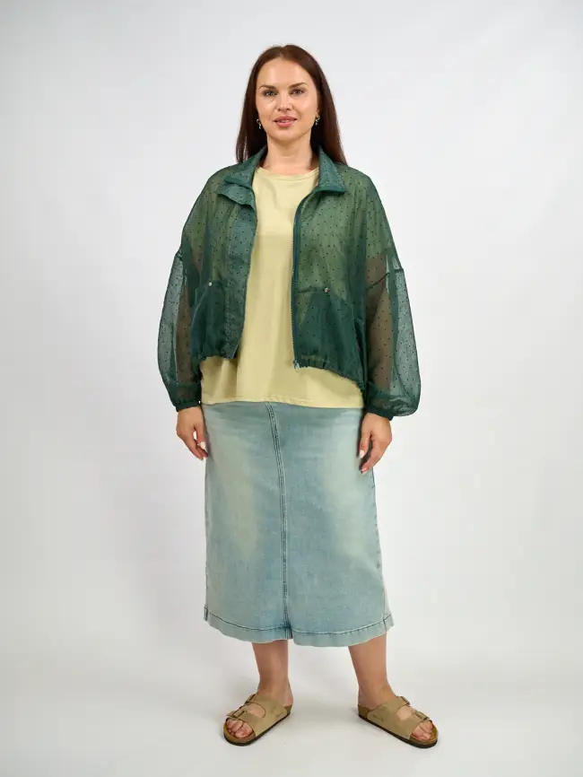 Ветровка-пыльник в горох 6703 Размер 50-58 фото 27