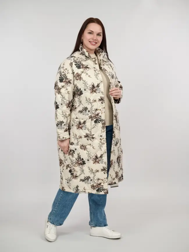 Пуховое пальто 51010 Размер 48-56 фото 5