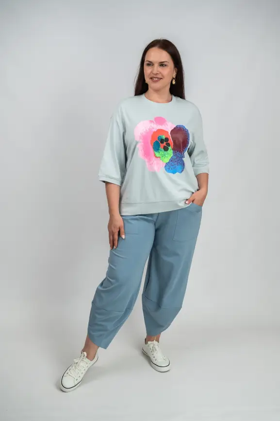 Лонгслив Цветы 25001 ЭТТОПЛЮС фото 4