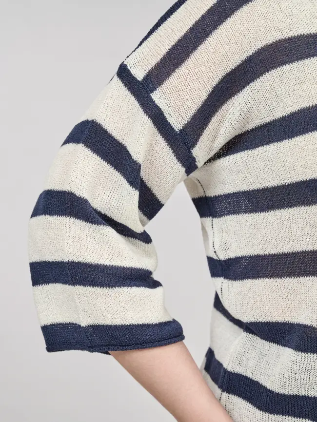 Джемпер облегченный в полоску ЭттоПлюс 25107 Размер 54-58 фото 47