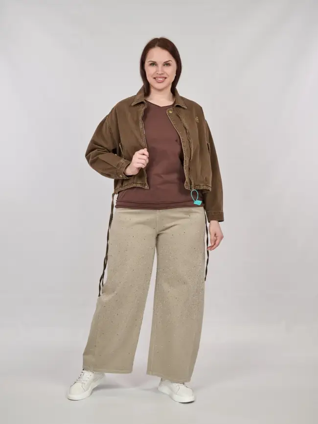 Джинсы в стразах 6788 Размеры 52-58 фото 31