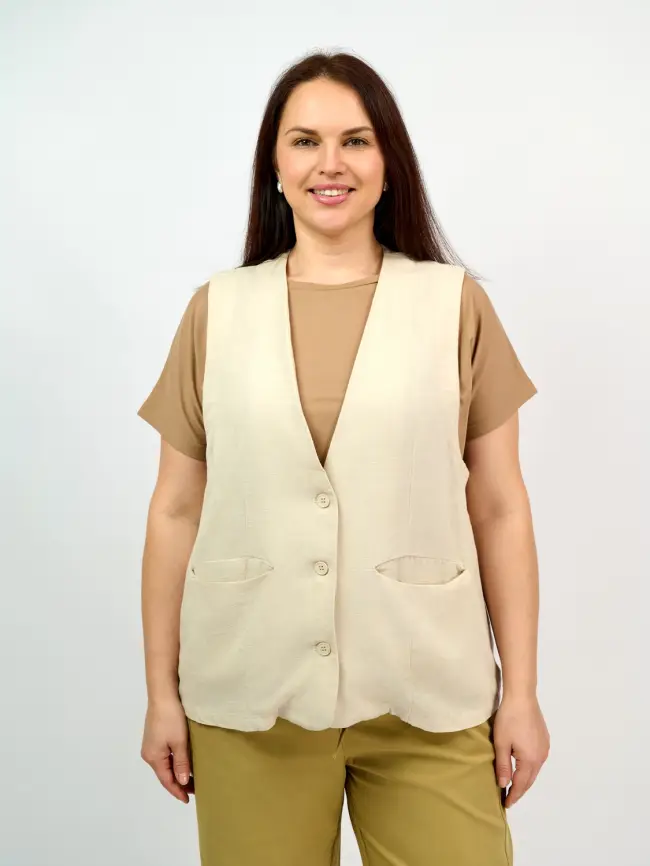 Удлиненный жилет 25018 Размер 50-58 фото 34