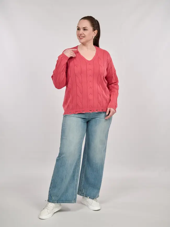 Джемпер Италия косы 3388 Размер 50-58 фото 95