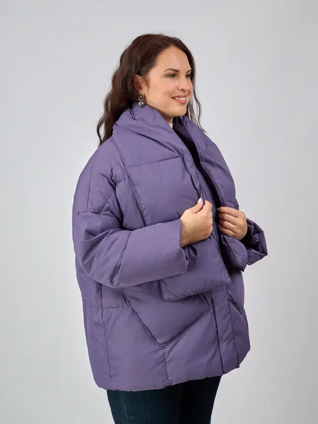 Пуховик женский с шарфом 8358 Размер 50-58 фото 42