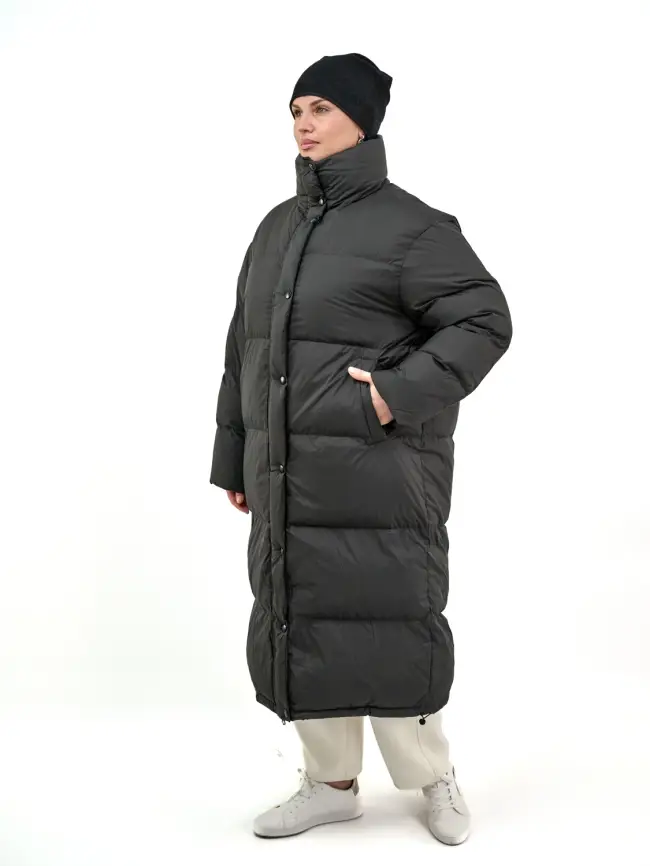 Пуховое пальто 9066 Размер 54-58 фото 8