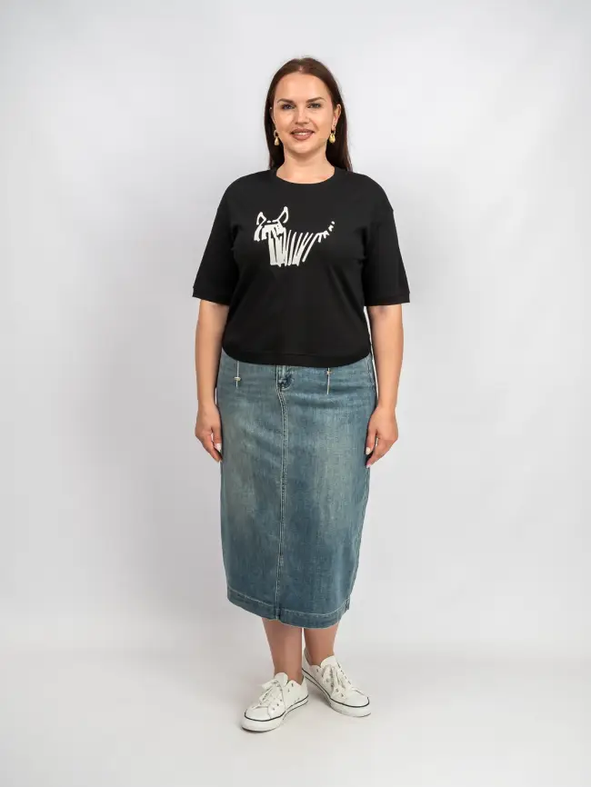 Юбка 36090 (джинса, 3XL) Уценка фото 1