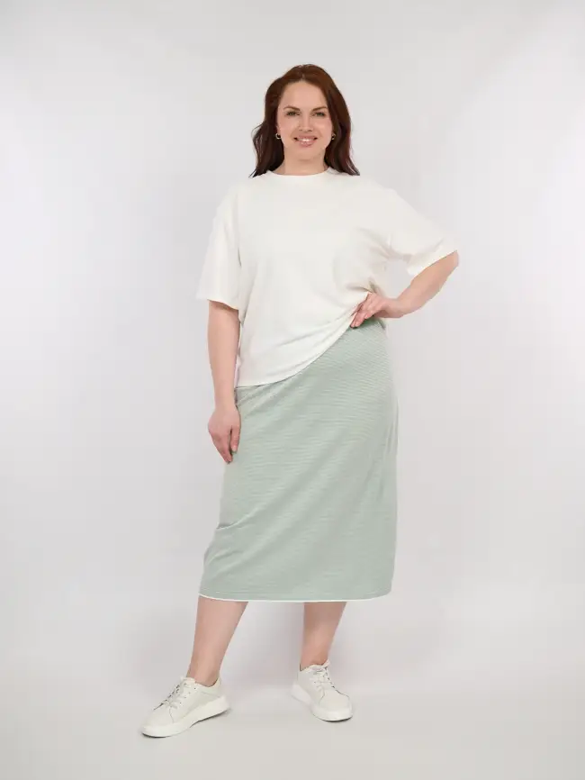 Юбка в полоску ЭттоПлюс 25416 Размер 52-58 фото 2