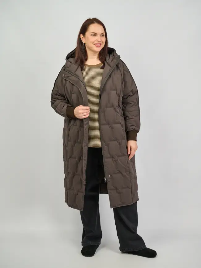 Пуховое пальто 6327 Размеры 50-60 фото 39