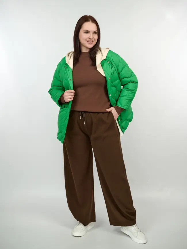 Куртка лёгкая с вязаным капюшоном 2207 Размер 48-54 фото 10