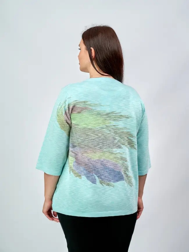 Джемпер облегченный с принтом 1006 Размер 50-58 фото 8