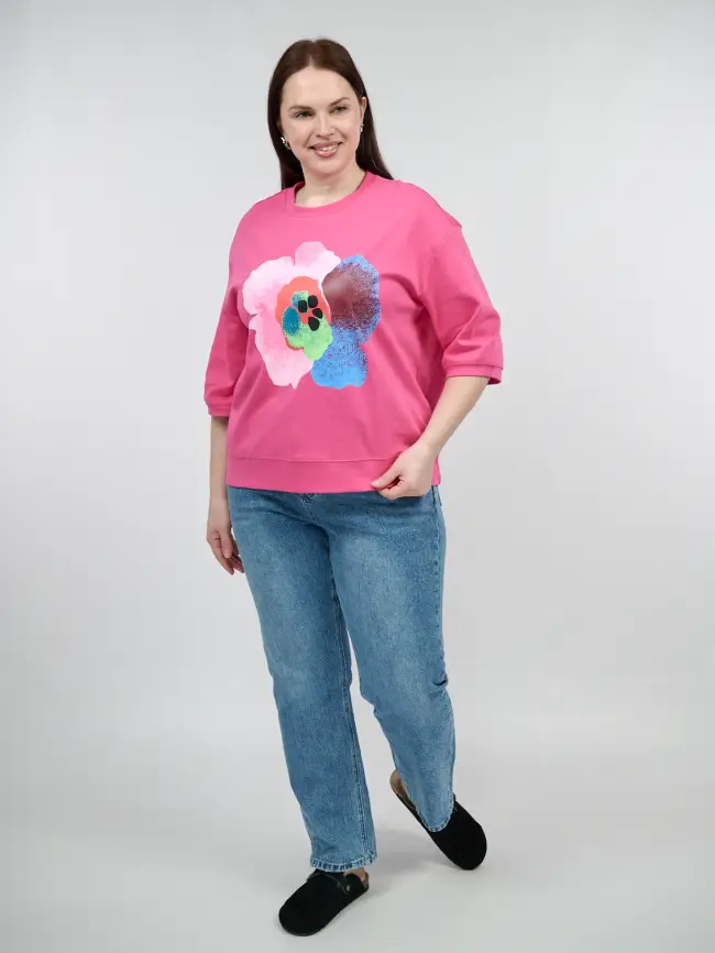 Лонгслив Цветы 25001 ЭттоПлюс Размер 50-58 фото 51