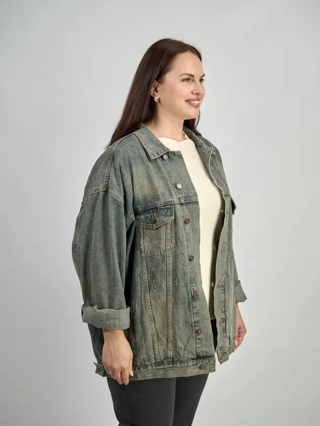 Куртка джинсовая 25163 Размер 54-60 фото 4