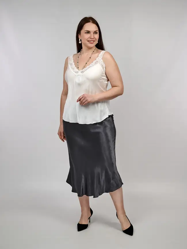 Юбка атлас 9298-1 Размер 48-56 фото 1