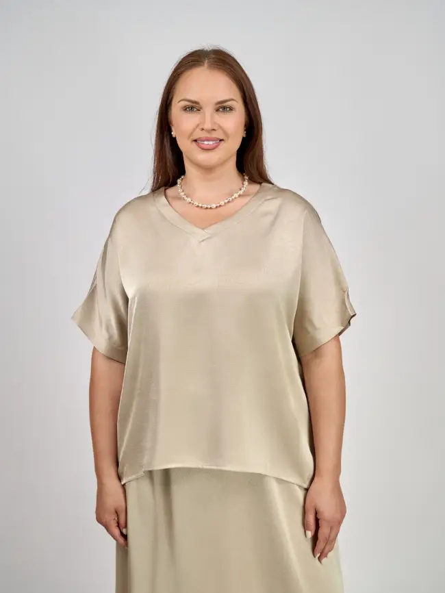 Блуза с v-вырезом ЭттоПлюс 1003 Размеры 50-58 фото 33