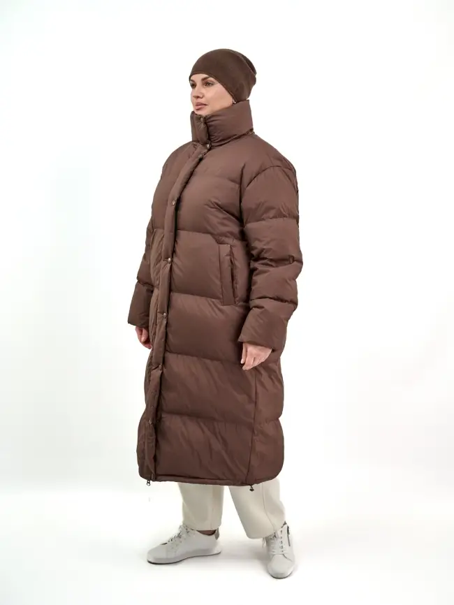 Пуховое пальто 9066 Размер 54-58 фото 22